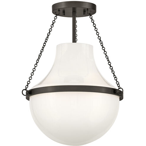 Collins 1 Light 15 inch Black Oxide Semi-Flush Mount Ceiling Light, Medium