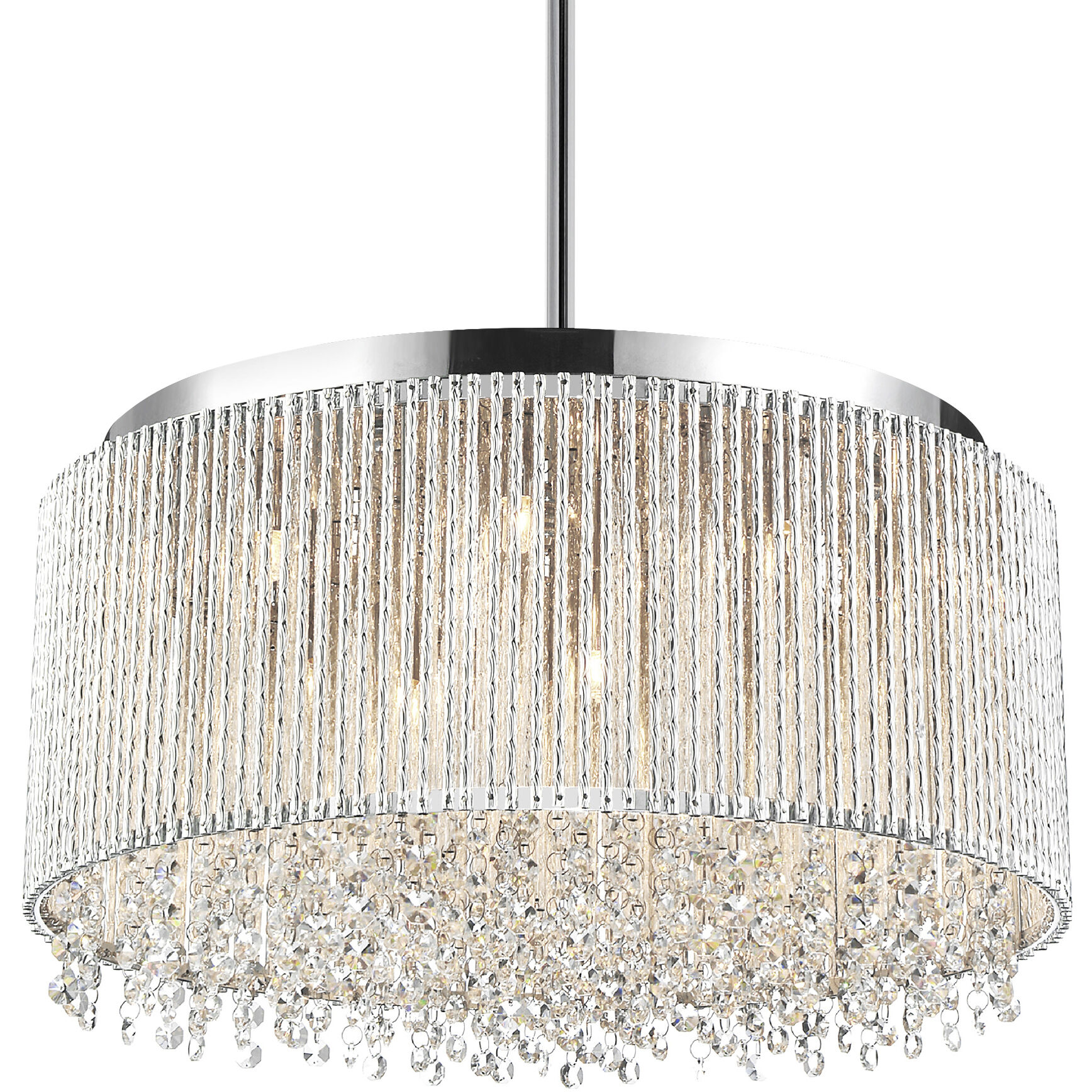 Claire 14 Light 24 inch Chrome Drum Shade Chandelier Ceiling Light