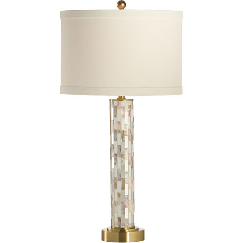 Simmons 24 inch 100.00 watt Brown and White/Cream Table Lamp Portable Light