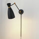 Carillon 1 Light 7 inch Black and Satin Brass Wall Sconce Wall Light