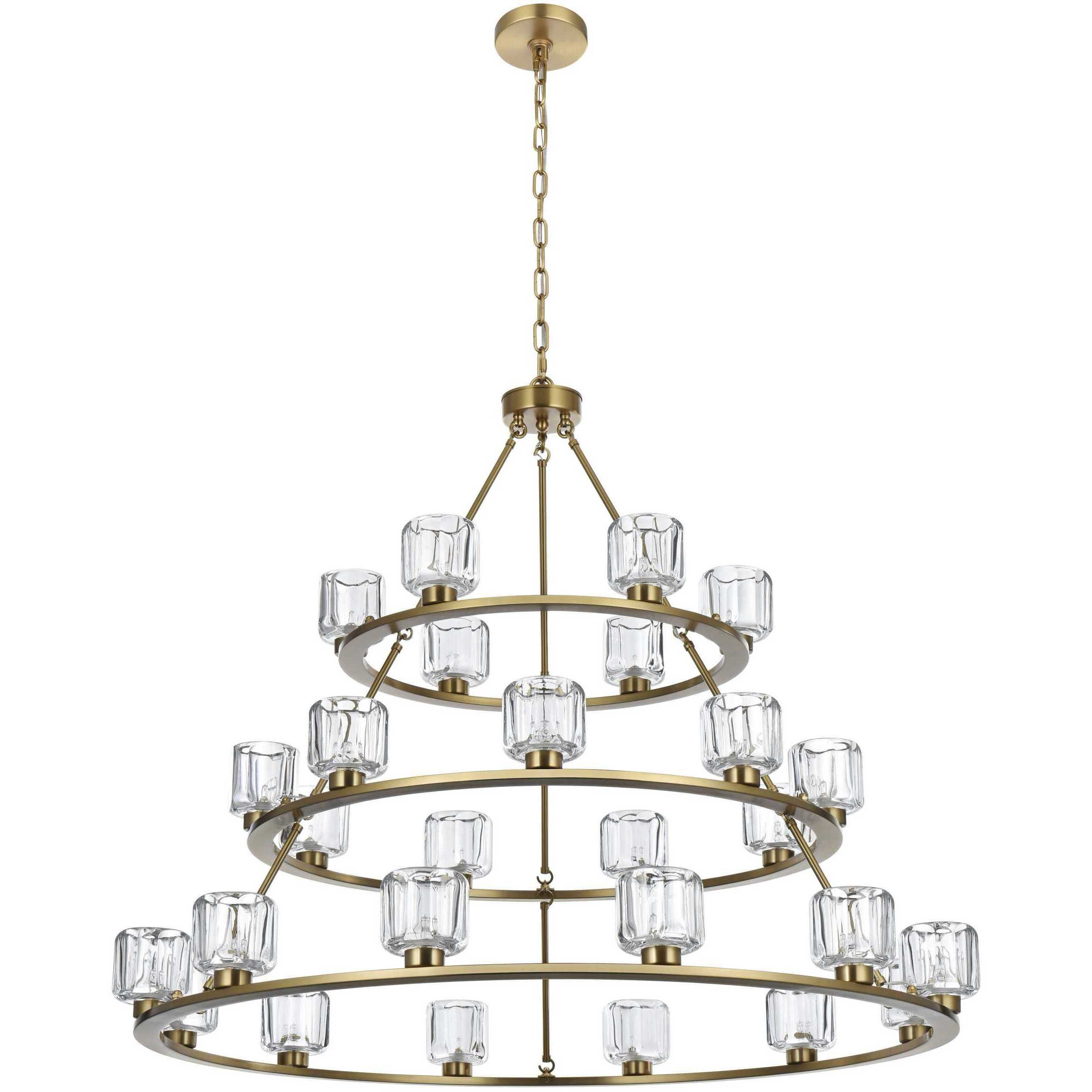 Cadence 27 Light 48 inch Satin Gold Chandelier Ceiling Light