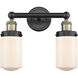 Dover 2 Light 15.5 inch Black Antique Brass Bath Vanity Light Wall Light in Matte White