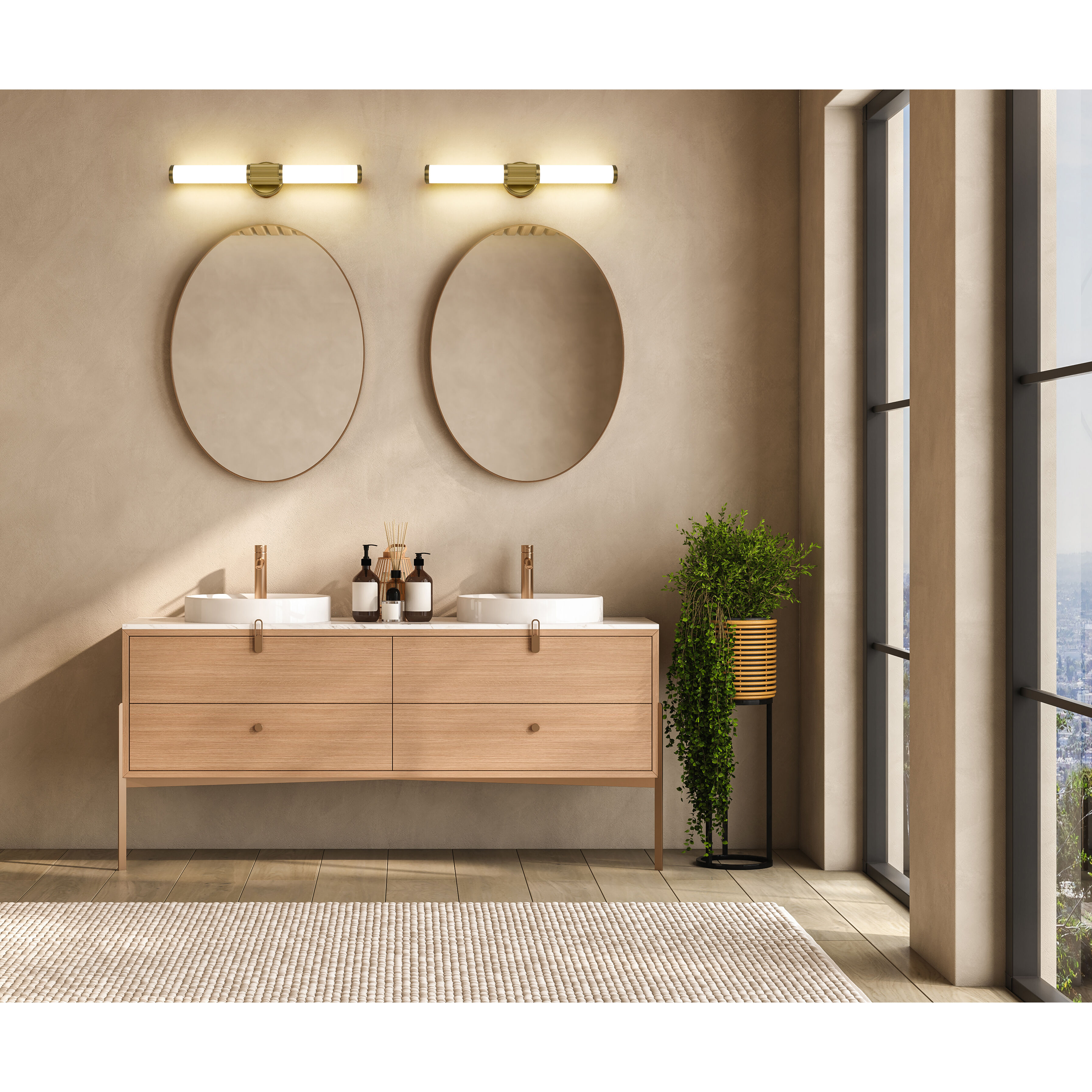 Solange LED 25.5 inch Modern Gold Bath Vanity Wall Light