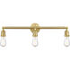 Franklin Restoration Bare Bulb LED 30 inch Satin Gold Bath Vanity Light Wall Light