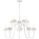 North Folk 10 Light 30 inch Sand White Chandelier Ceiling Light, Two Tier