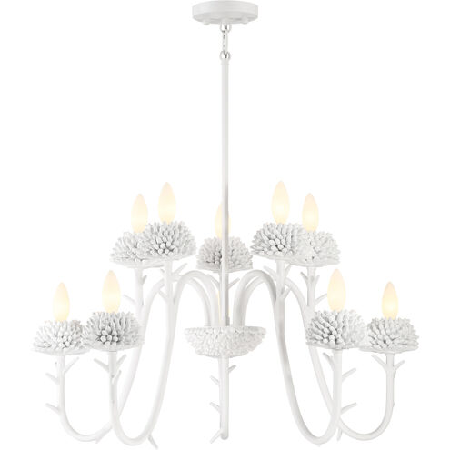 North Folk 10 Light 30 inch Sand White Chandelier Ceiling Light, Two Tier