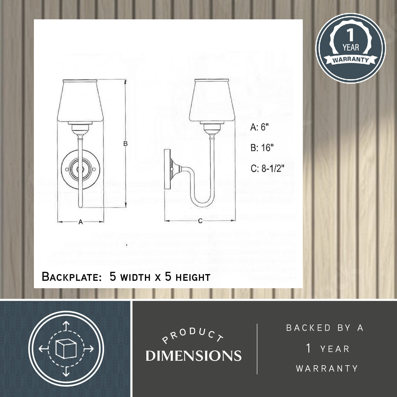 Kelsy LED 8.5 inch Chrome Bathroom Light Wall Light