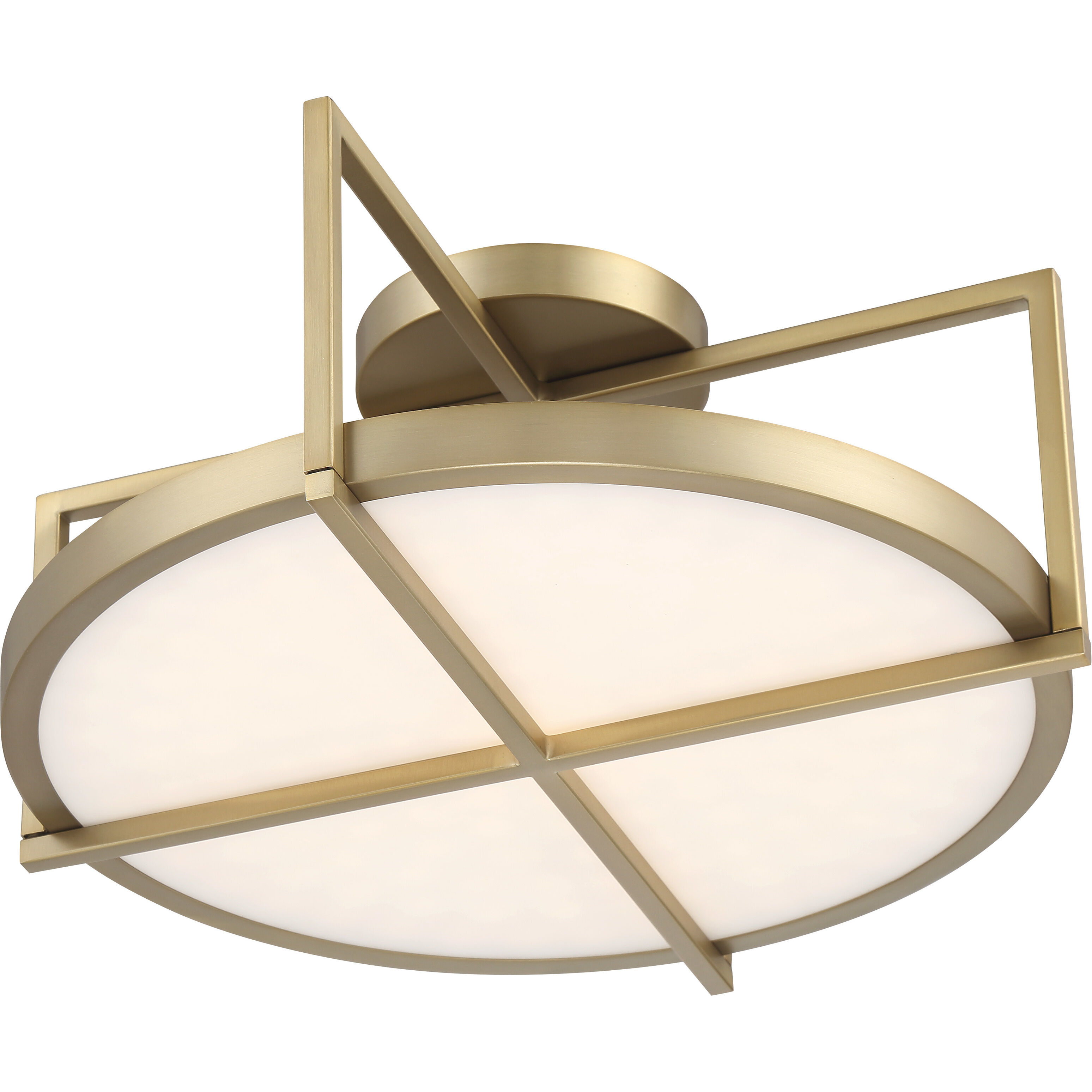 Boada LED 18 inch Soft Brass Semi Flush Ceiling Light