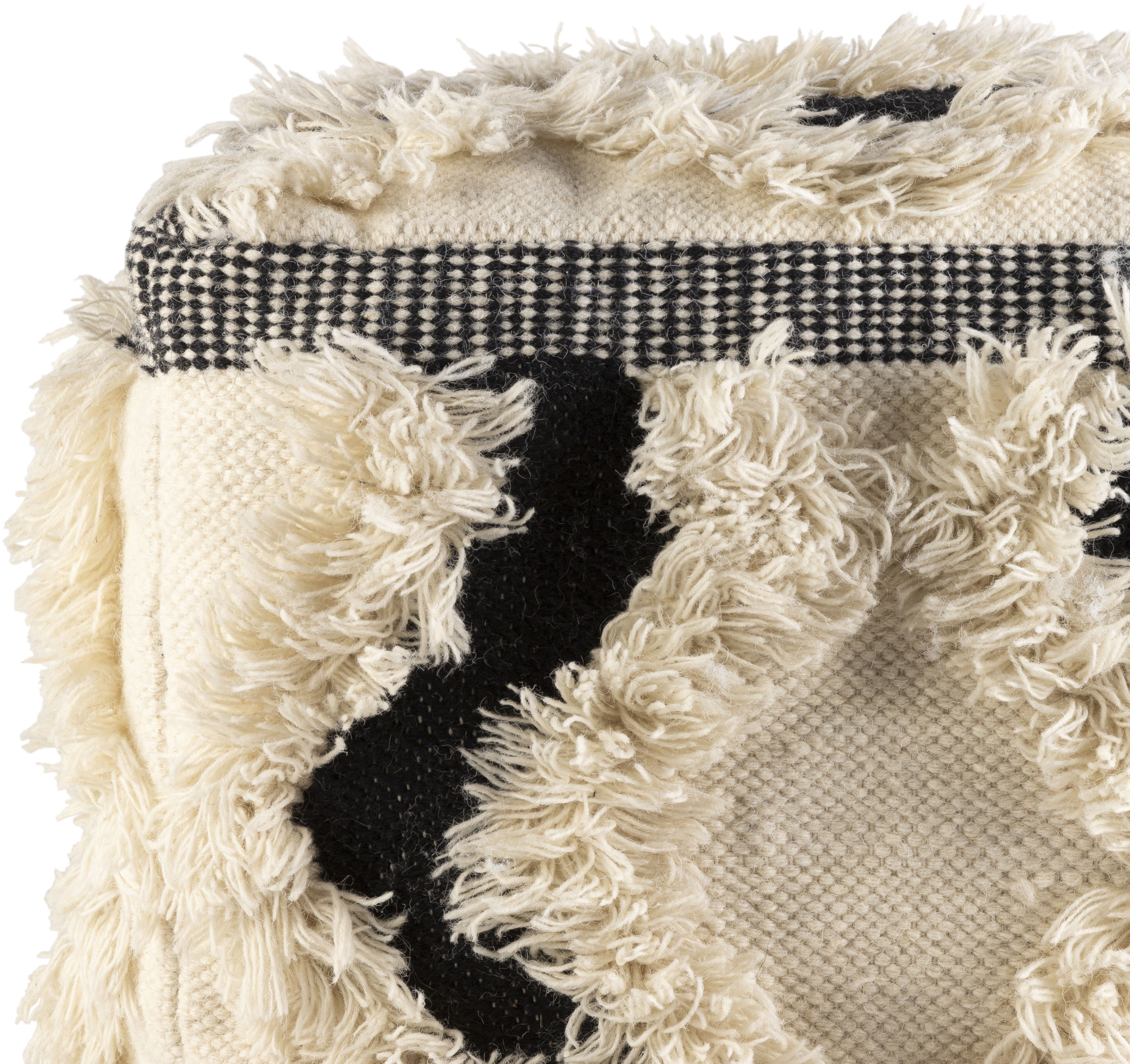 Apache 20 inch Cream Pouf, Rectangle