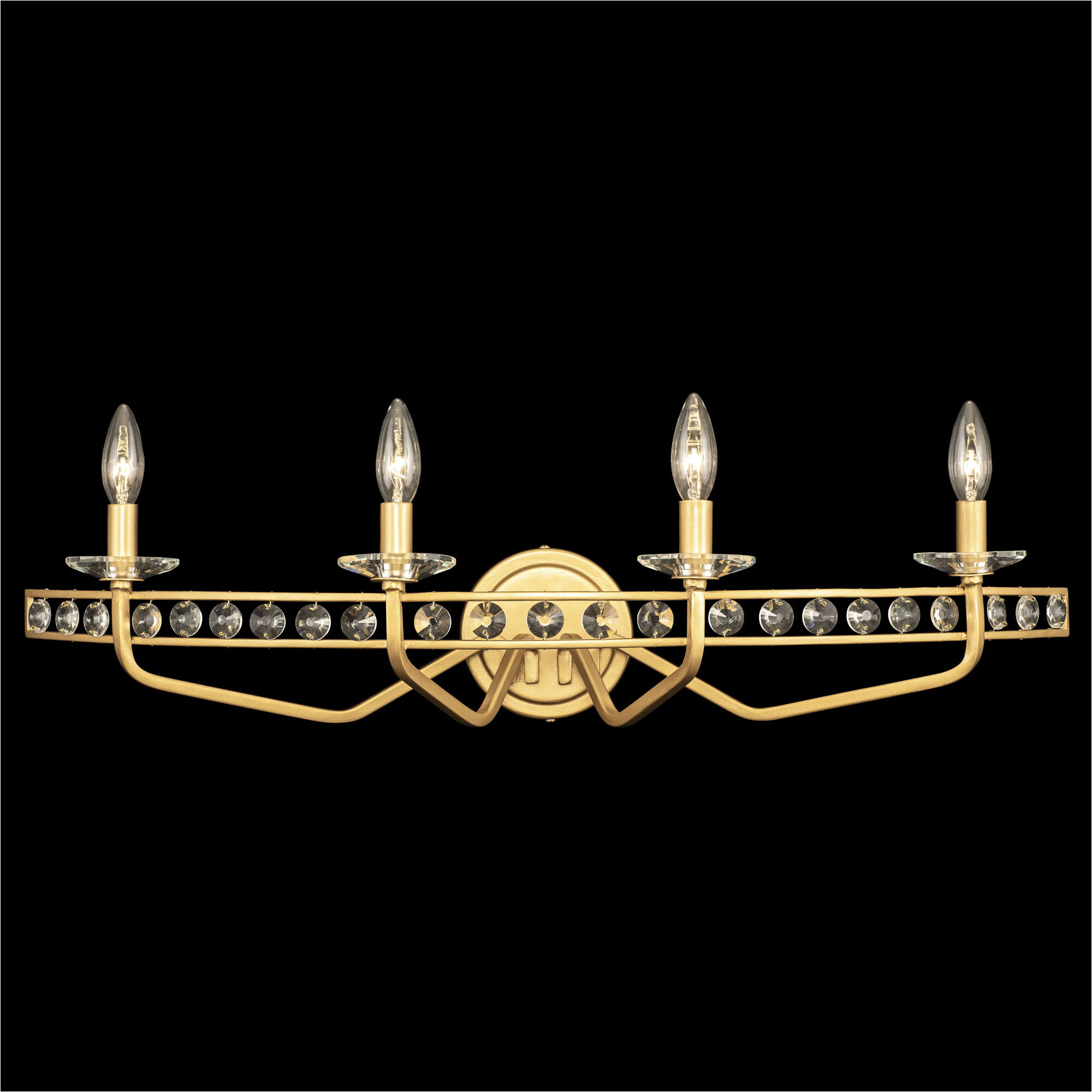 Monroe 4 Light 31 inch Antique Gold Bath Vanity Wall Light