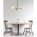 Briggs 3 Light 32 inch Black and Brass Pendant Ceiling Light