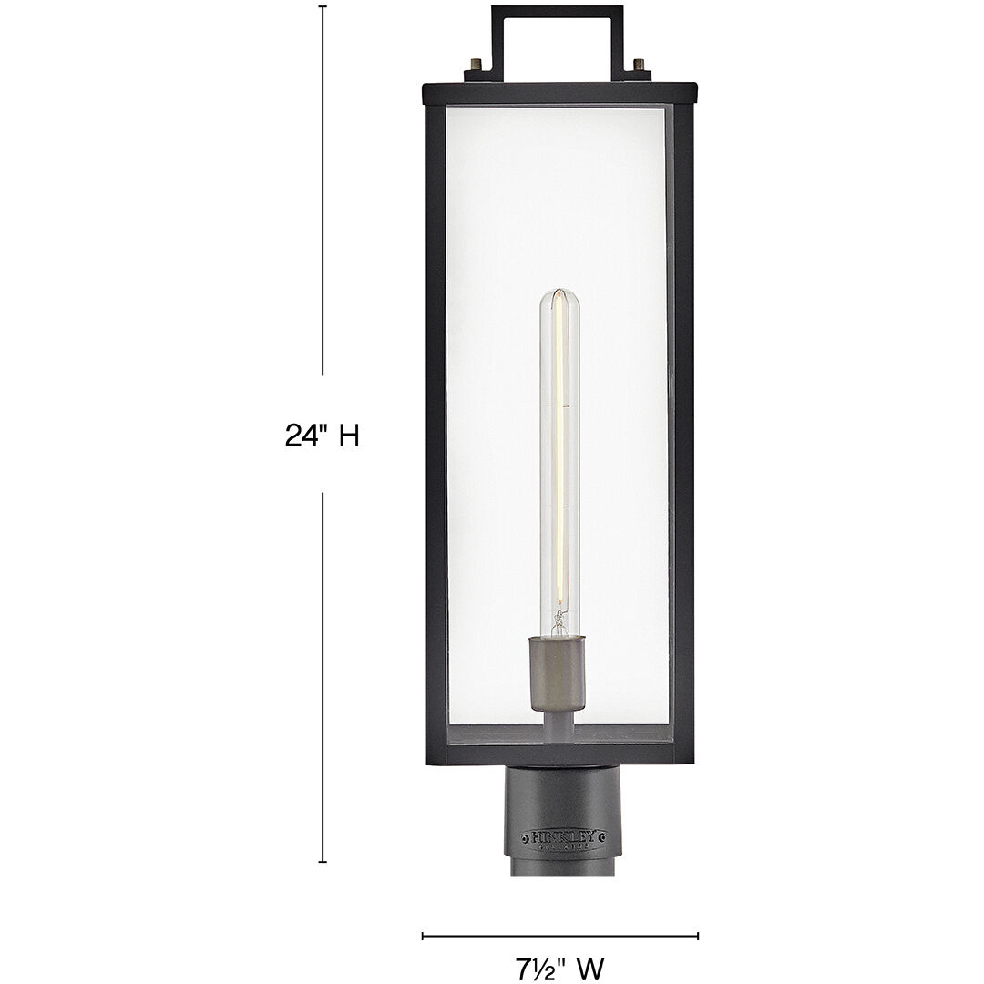 Catalina 1 Light 24 inch Black with Burnished Bronze Outdoor Post Mount