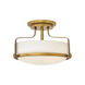 Harper LED 15 inch Heritage Brass Semi-Flush Mount Ceiling Light