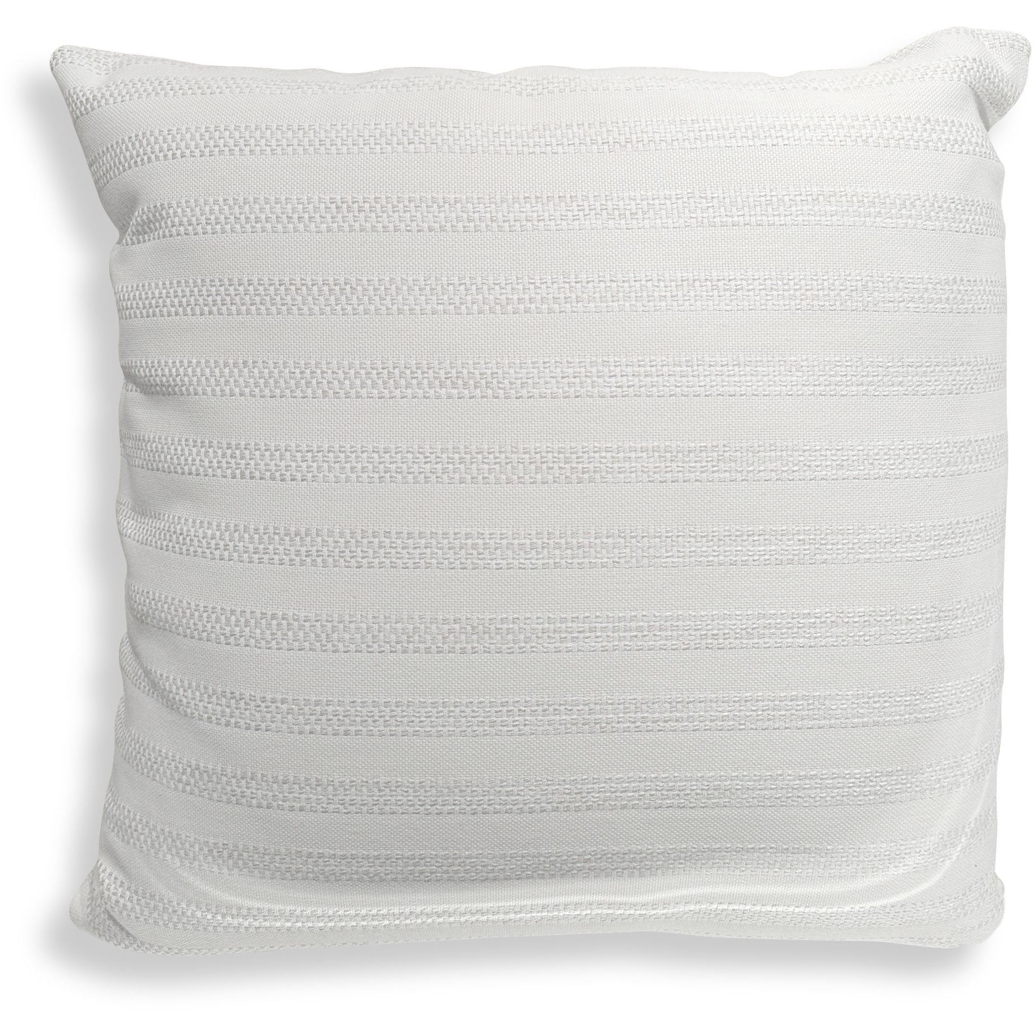 Basket Stripe 20 inch Ivory Outdoor Pillow