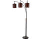 Layers 86 inch 60 watt Charcoal Gray and Gunmetal Arc Floor Lamp Portable Light