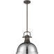 Yep Duncan 1 Light 14 inch Rubbed Bronze Pendant Ceiling Light in Chrome