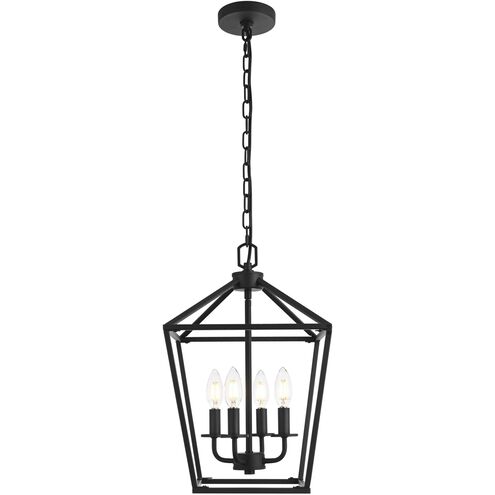 Gage 4 Light 12 inch Black Pendant Ceiling Light