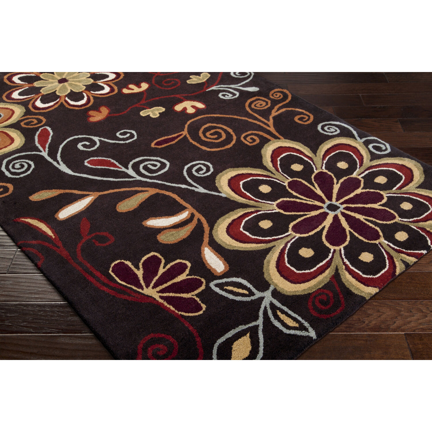 Athena 72 inch Dark Brown/Burgandy/Brown/Camel/Olive/Mustard Handmade Rug, Wool