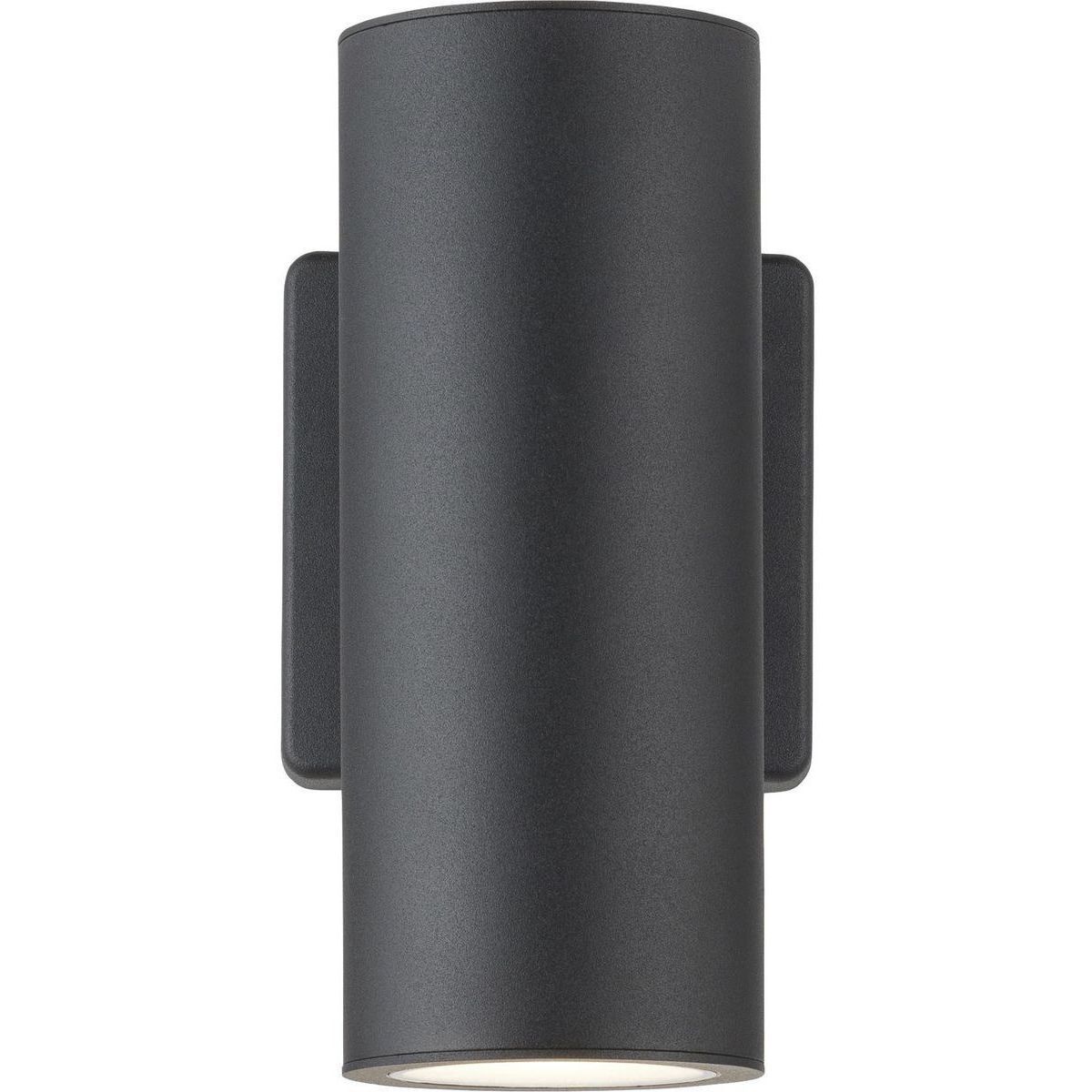 Cylinders LED 8.25 inch Black Outdoor Wall Mount Up/Down Cylinder, Progress LED