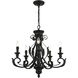 Valencia 5 Light 25 inch Shiny Black Chandelier Ceiling Light