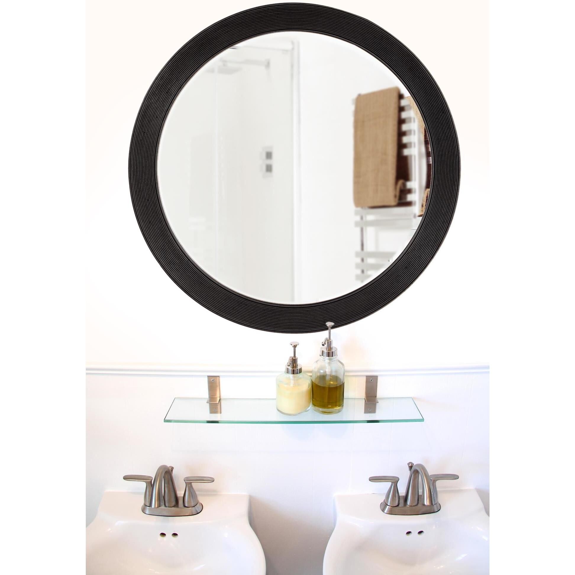 Virginia Glossy Black Wall Mirror