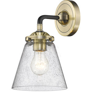 Nouveau Small Cone LED 6 inch Oil Rubbed Bronze Sconce Wall Light in Seedy Glass, Nouveau
