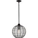 Powell 1 Light 13.75 inch Matte Black Pendant Ceiling Light, Medium