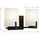Mirelle 2 Light 16 inch Dark Matte Black Vanity Wall Light