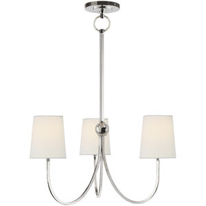 Thomas O'Brien Reed 3 Light 20 inch Polished Nickel Chandelier Ceiling Light, Small