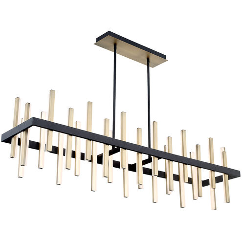 Harmonix LED 56 inch Black Aged Brass Chandelier Ceiling Light in 56in.