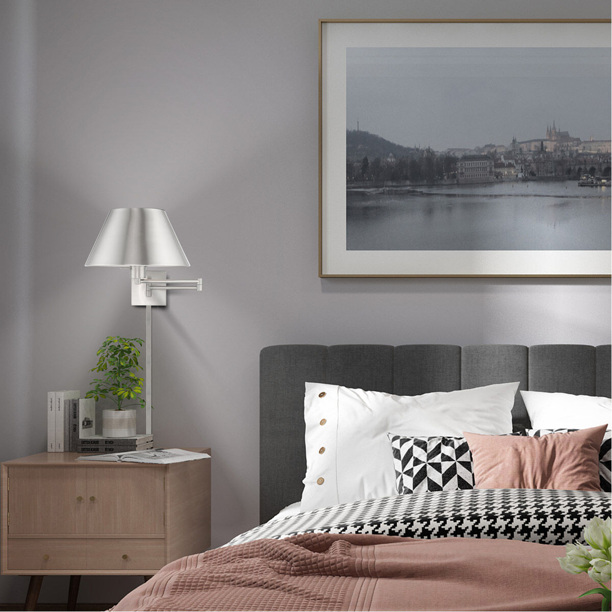 Allison 25 inch 100.00 watt Brushed Nickel Swing Arm Wall Lamp Wall Light