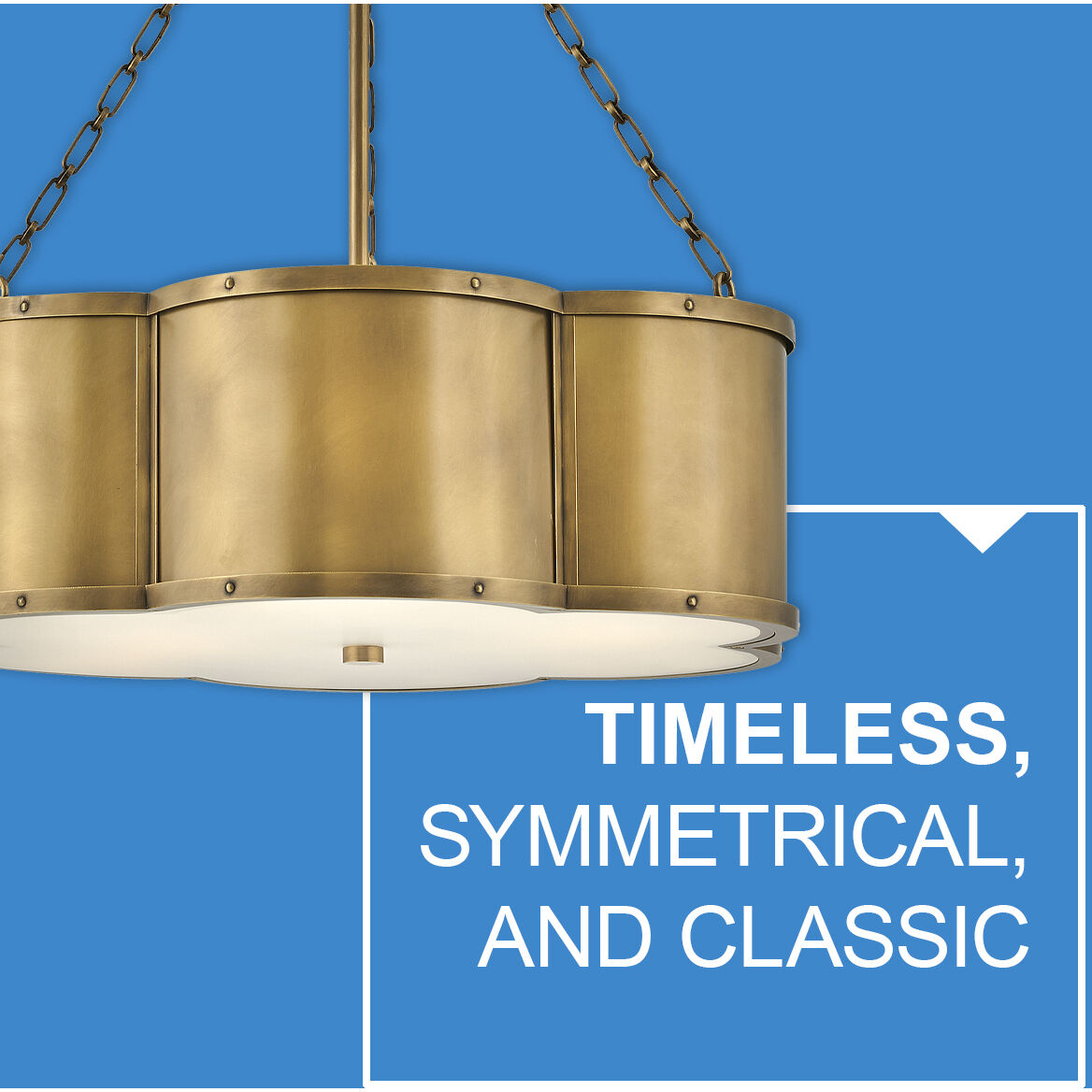 Chance 3 Light 22 inch Heritage Brass Indoor Chandelier Ceiling Light