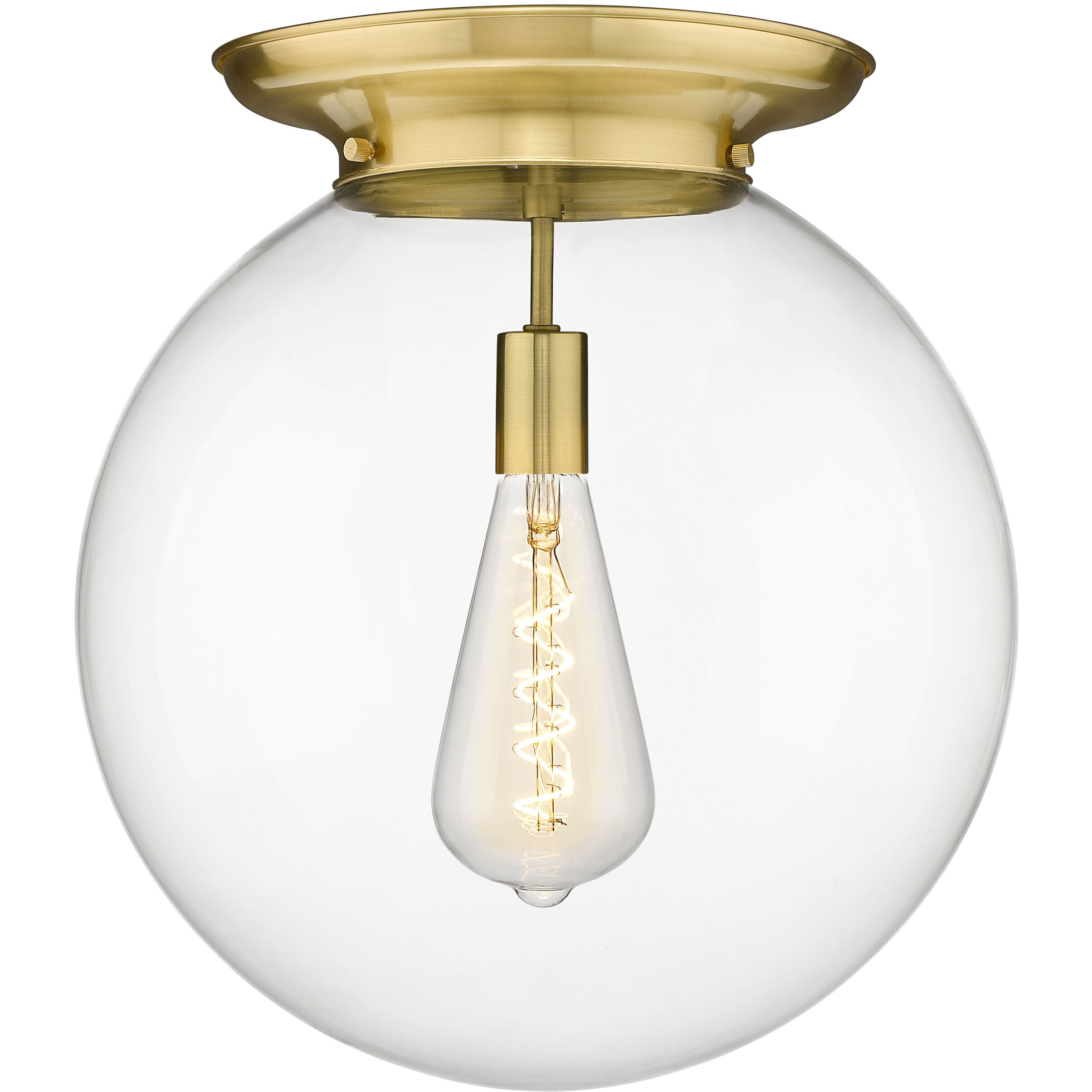 Beacon 1 Light 15.75 inch Satin Gold Flush Mount Ceiling Light