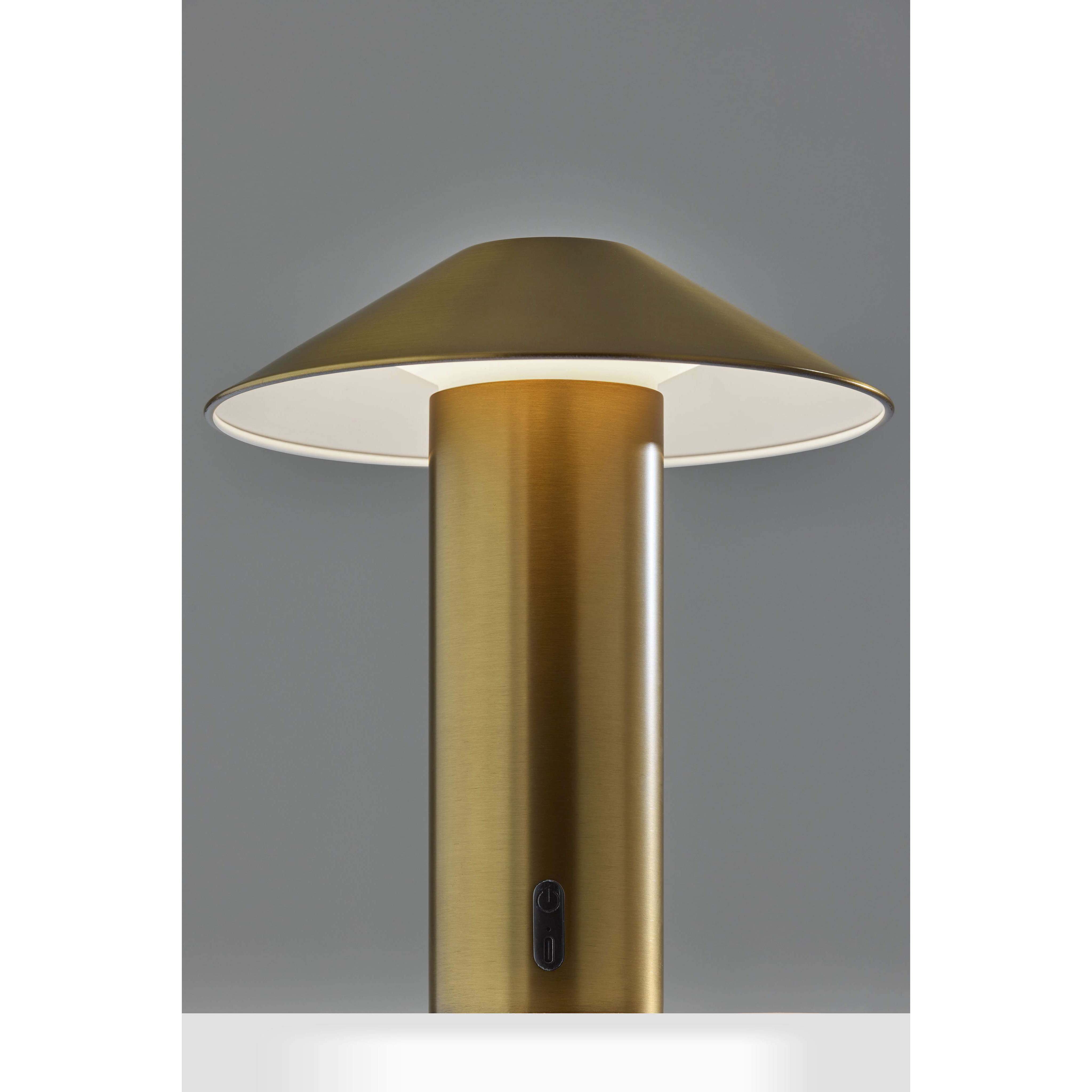 Pina 10.5 inch 4.00 watt Antique Brass Cordless Table Lamp Portable Light, ADS360