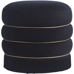 Chandra 15.7 inch Black and Brass Ottoman