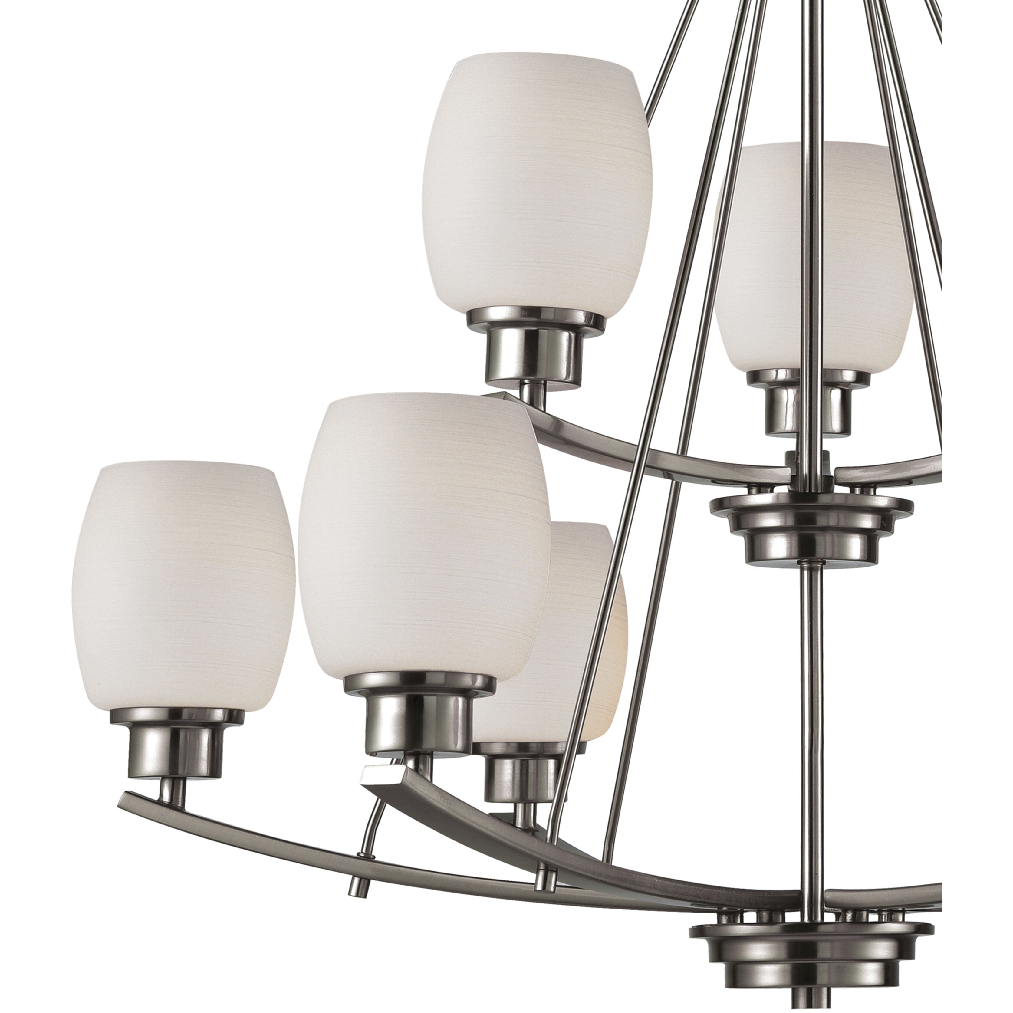 Casual Mission 9 Light 29 inch Brushed Nickel Chandelier Ceiling Light