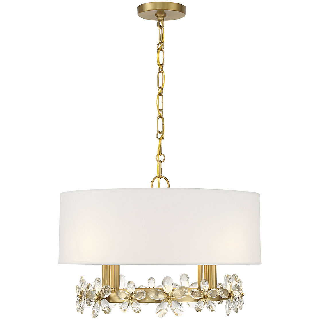 Dahlia 4 Light 21 inch Warm Brass Pendant Ceiling Light