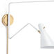 Spyder 2 Light 5.75 inch White and Natural Brass Wall Sconce Wall Light