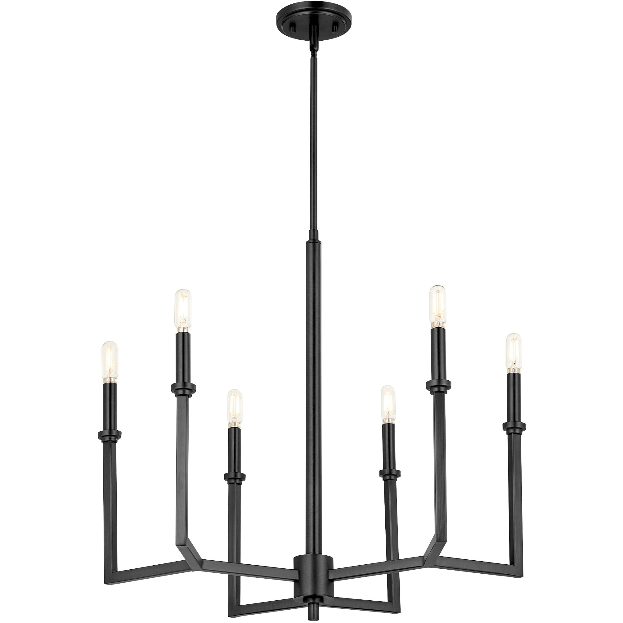 Merrick 6 Light 25 inch Matte Black Chandelier Ceiling Light