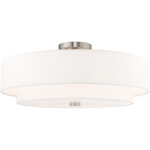 Meridian 5 Light 22 inch Brushed Nickel Semi-Flush Mount Ceiling Light