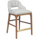 Inga 34 inch Morel Brown/Brushed Brass/Greenlight Powder Counter Stool