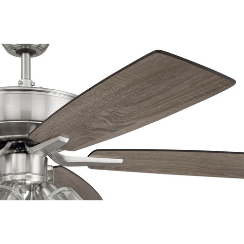Pro Plus 104 52 inch Brushed Polished Nickel with Driftwood/Grey Walnut Blades Contractor Ceiling Fan