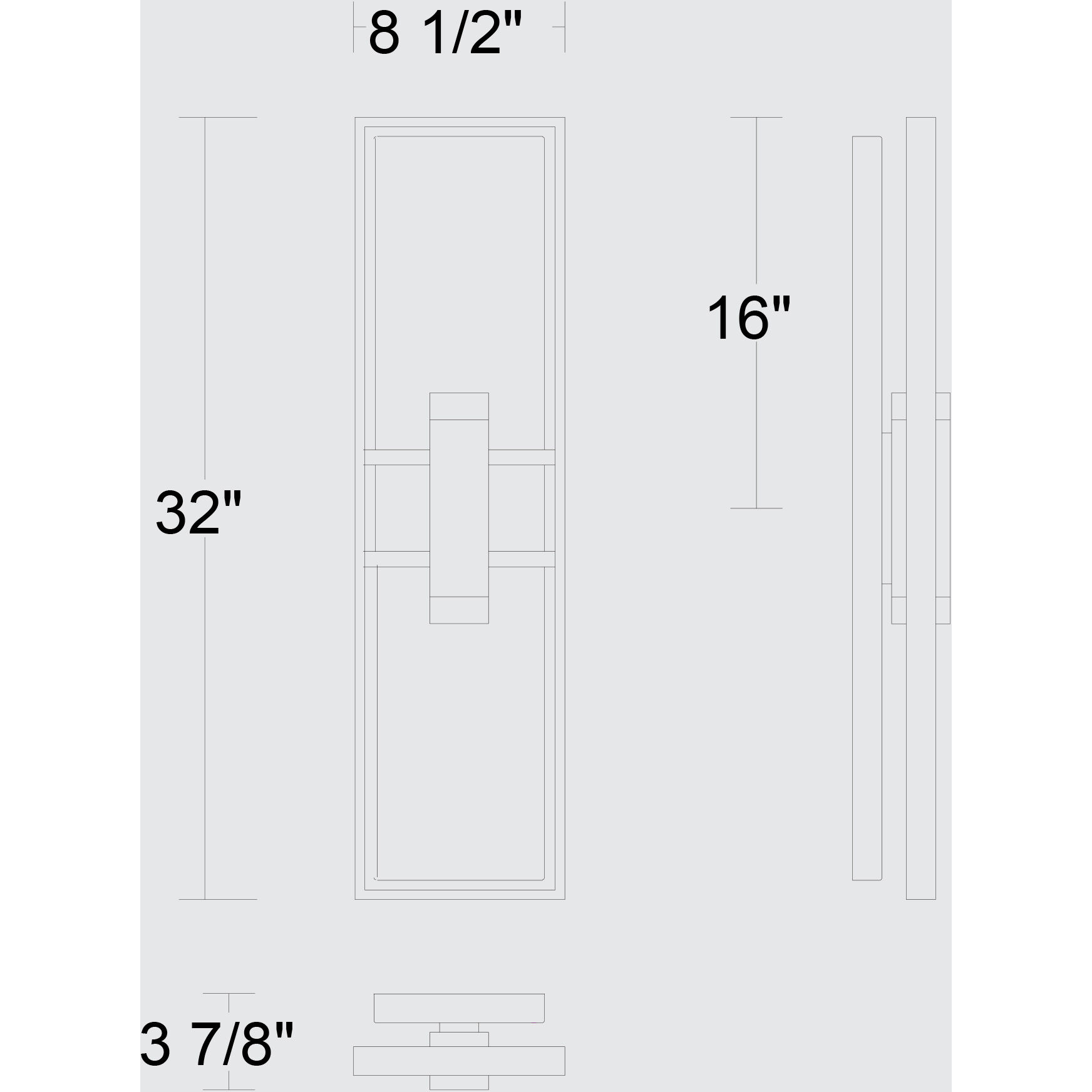 Mars LED 32 inch Sand Black Outdoor Wall Sconce