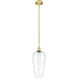 Edison Chelsea 1 Light 8 inch Satin Gold Mini Pendant Ceiling Light in Clear Glass