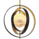 Pearl 1 Light 22.44 inch Bronze Highlight and Gold and Alabaster Chandelier Ceiling Light