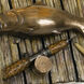 Fishing 31 inch 150 watt Cast Bronze and Faux Wood Table Lamp Portable Light