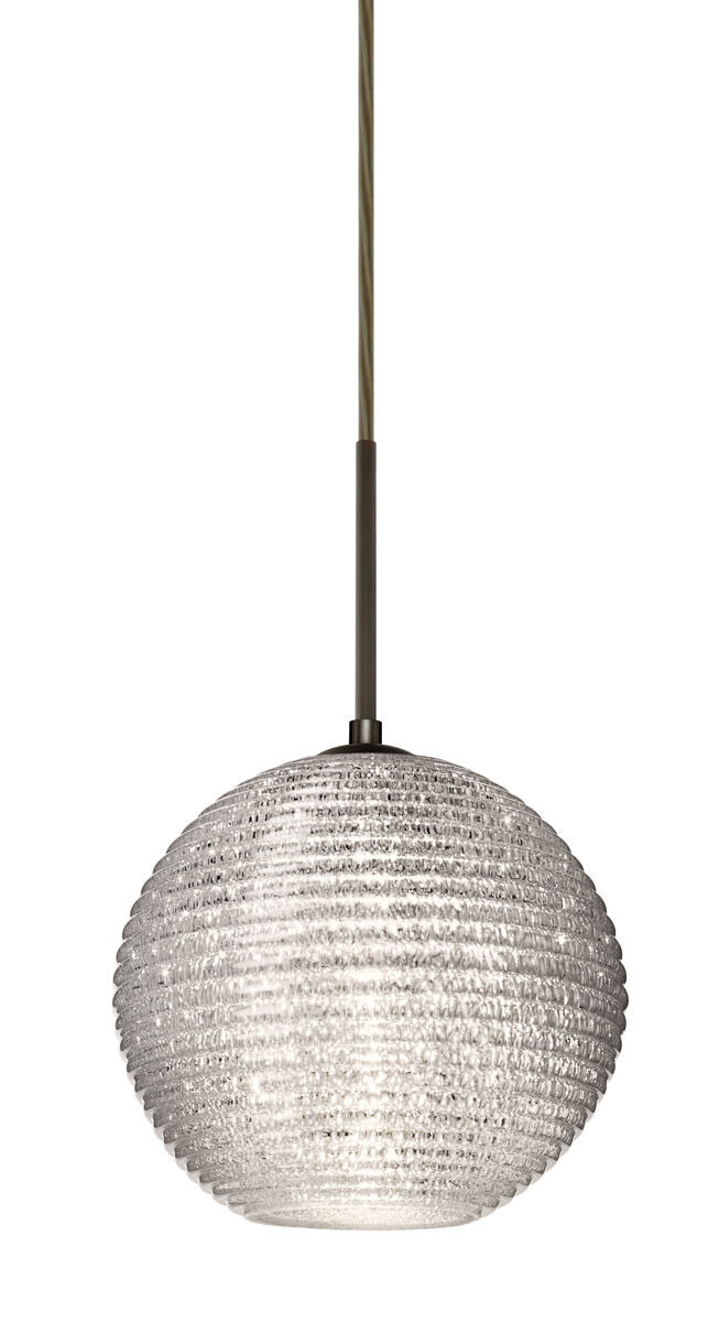 Kristall 8 1 Light Bronze Pendant Ceiling Light in Incandescent, Glitter Glass