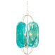 Fugue 4 Light 8 inch Smokewood/Transparent Green/Silver Leaf Chandelier Ceiling Light