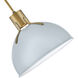 Argo LED 14 inch Pale Blue with Lacquered Brass Indoor Pendant Ceiling Light