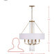Barcelona 6 Light 28 inch Brass Kisser Pendant Ceiling Light